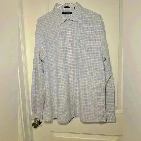 Tommy Hilfiger Slim Fit Stretch Size XL. Neck 17 34/35. Plaid button up shirt - Picture 1 of 6